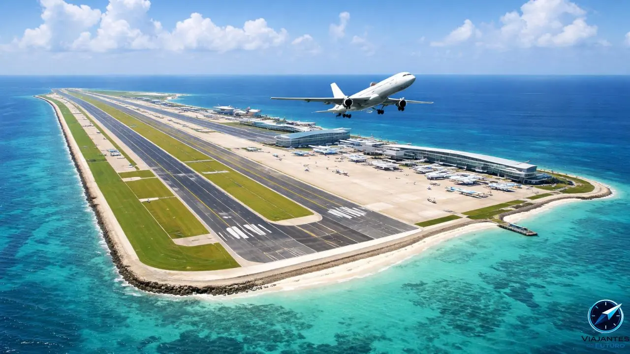 O aeroporto que funciona no meio do oceano