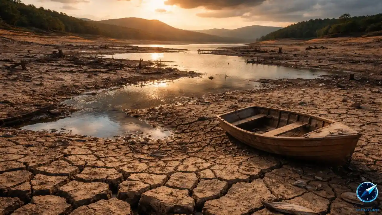 O lago que está secando rapidamente e virou um alerta global