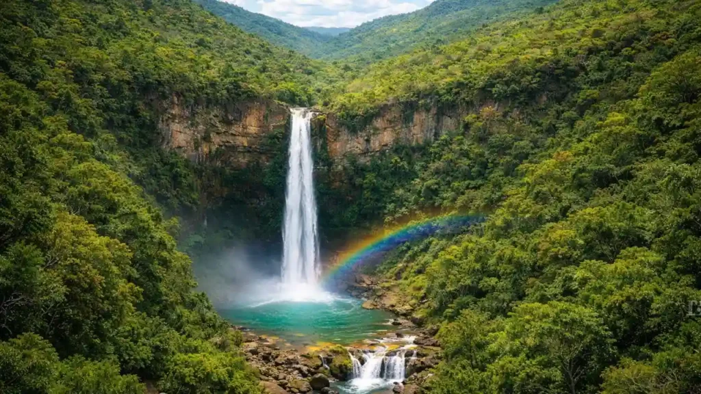 Cachoeira pertinho de Brasília vira famoso ponto de ecoturismo; conheça o Salto do Itiquira