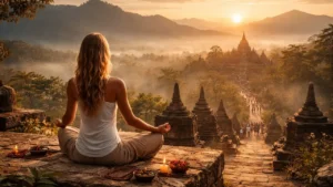 ndia: onde surgiu o yoga e a meditação, atrai muita gente para retiros. Bali (Indonésia): tem templos e uma cultura espiritual forte. Peru: as pessoas têm experiências com culturas antigas e visitam Machu Picchu. Caminho de Santiago (Espanha): é um dos caminhos mais famosos do mundo, e gente de todo tipo faz ele. Brasil: a Chapada dos Veadeiros (GO), Alto Paraíso, Vale do Capão (BA) e lugares em Minas Gerais também estão ficando conhecidos.