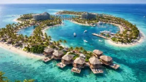 A ilha artificial que está sendo construída para turismo