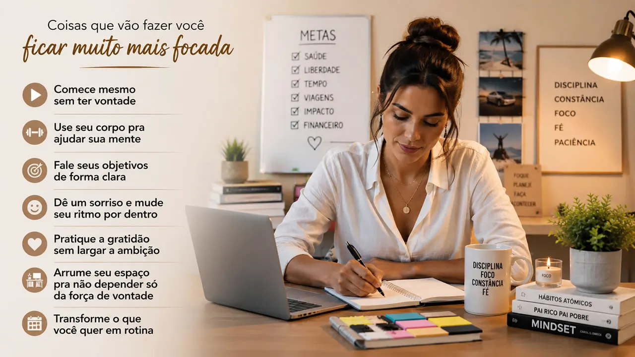 7 coisas que vão te deixar mais focada que 90% das pessoas e são simples