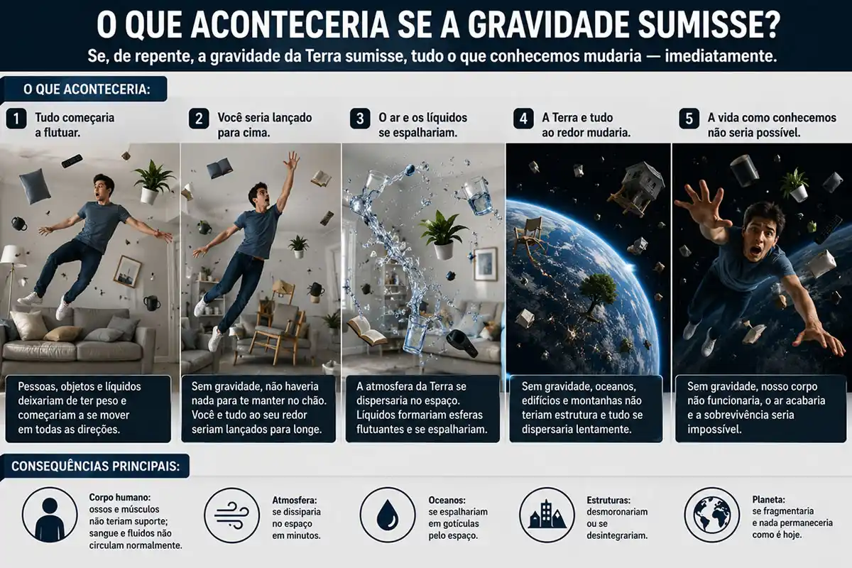 O que aconteceria se a gravidade sumisse por cinco segundos?