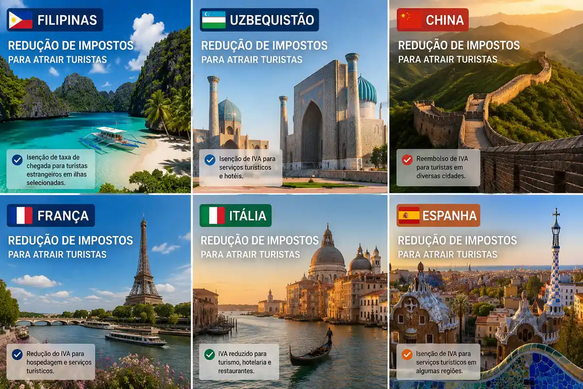 Países que estão reduzindo os impostos para turistas.