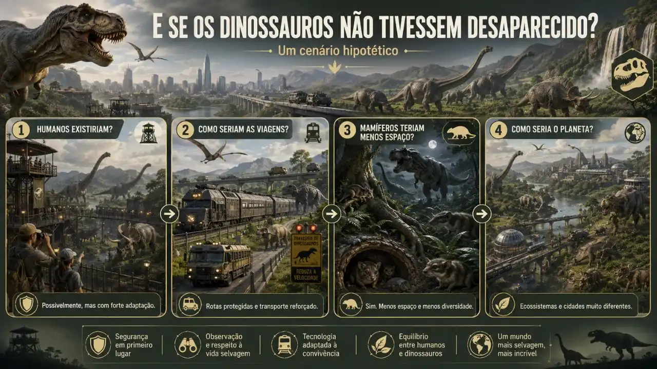 E se os dinossauros nunca tivessem sido extintos?