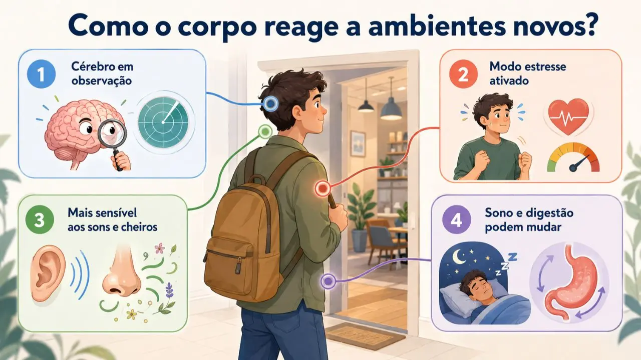 Como o corpo lida com lugares totalmente novos?