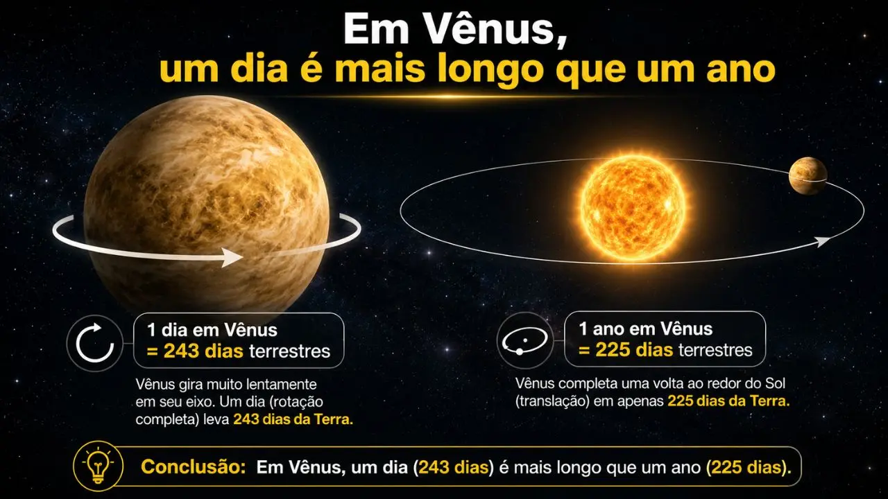 Um dia em Vênus é mais longo que um ano lá